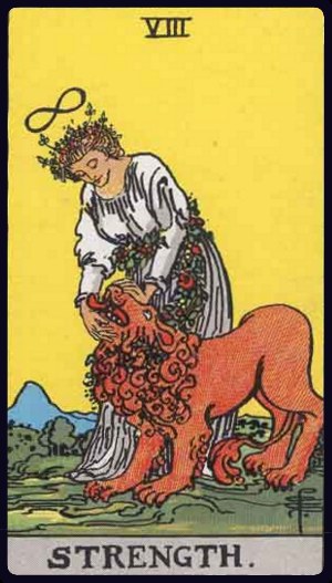 Strength tarot card (VIII), Rider-Waite-Smith Major Arcana