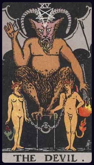 The Devil tarot card (XV), Rider-Waite-Smith Major Arcana