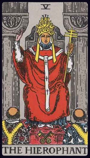 The Hierophant tarot card (V), Rider-Waite-Smith Major Arcana