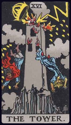 The Tower tarot card (XVI), Rider-Waite-Smith Major Arcana