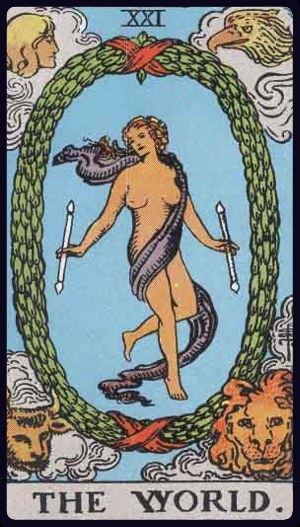 The World tarot card (XXI), Rider-Waite-Smith Major Arcana