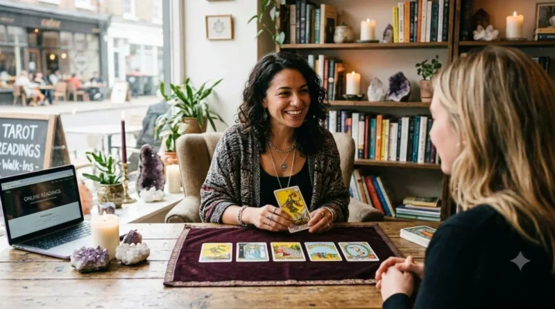 How to find a tarot reader — tarot cards spread on a table during a reading