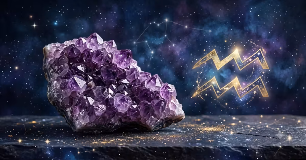 Amethyst gemstone for Aquarius zodiac sign