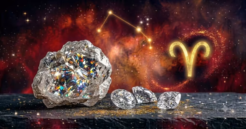 Diamond gemstone for Aries zodiac sign