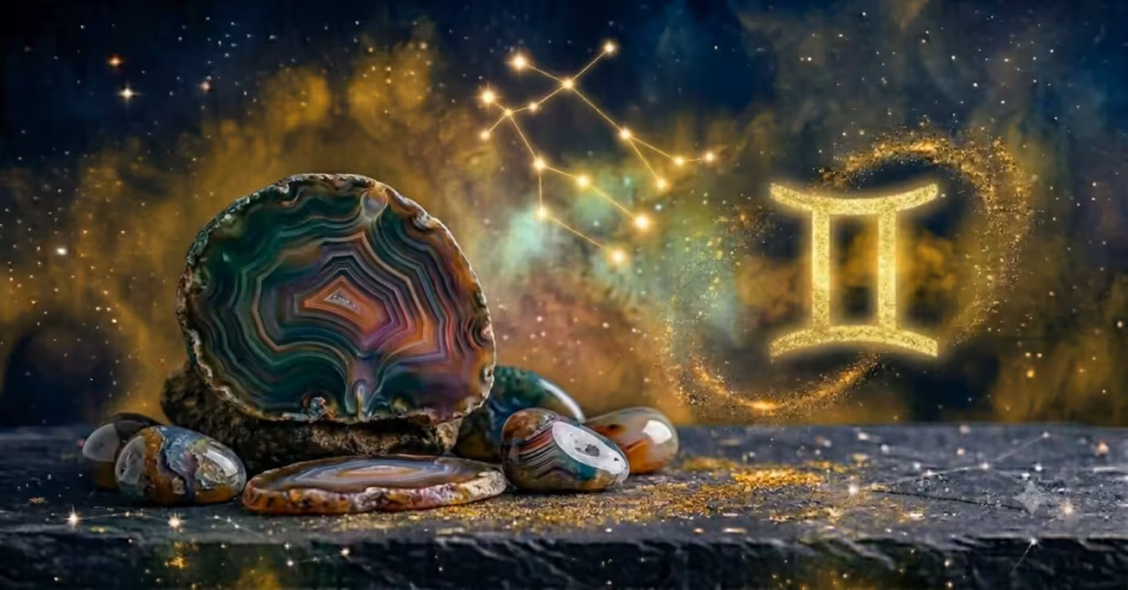 Agate gemstone for Gemini zodiac sign