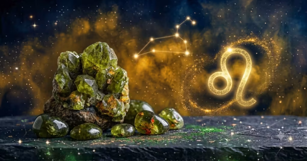 Peridot gemstone for Leo zodiac sign