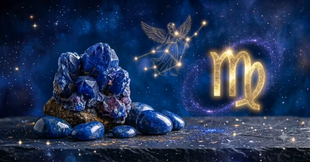 Blue sapphire gemstone for Virgo zodiac sign