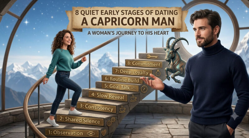 Early stages of dating a Capricorn man shown by a couple in serious conversation over coffee