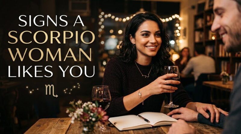 Signs a Scorpio Woman Likes You through eye contact and body language