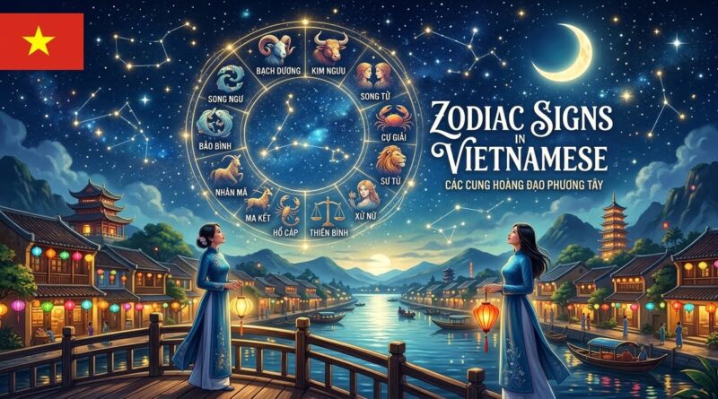 The 12 zodiac signs in Vietnamese with tone marks and literal meanings