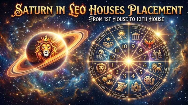 Saturn in Leo Houses — natal placement meaning by house